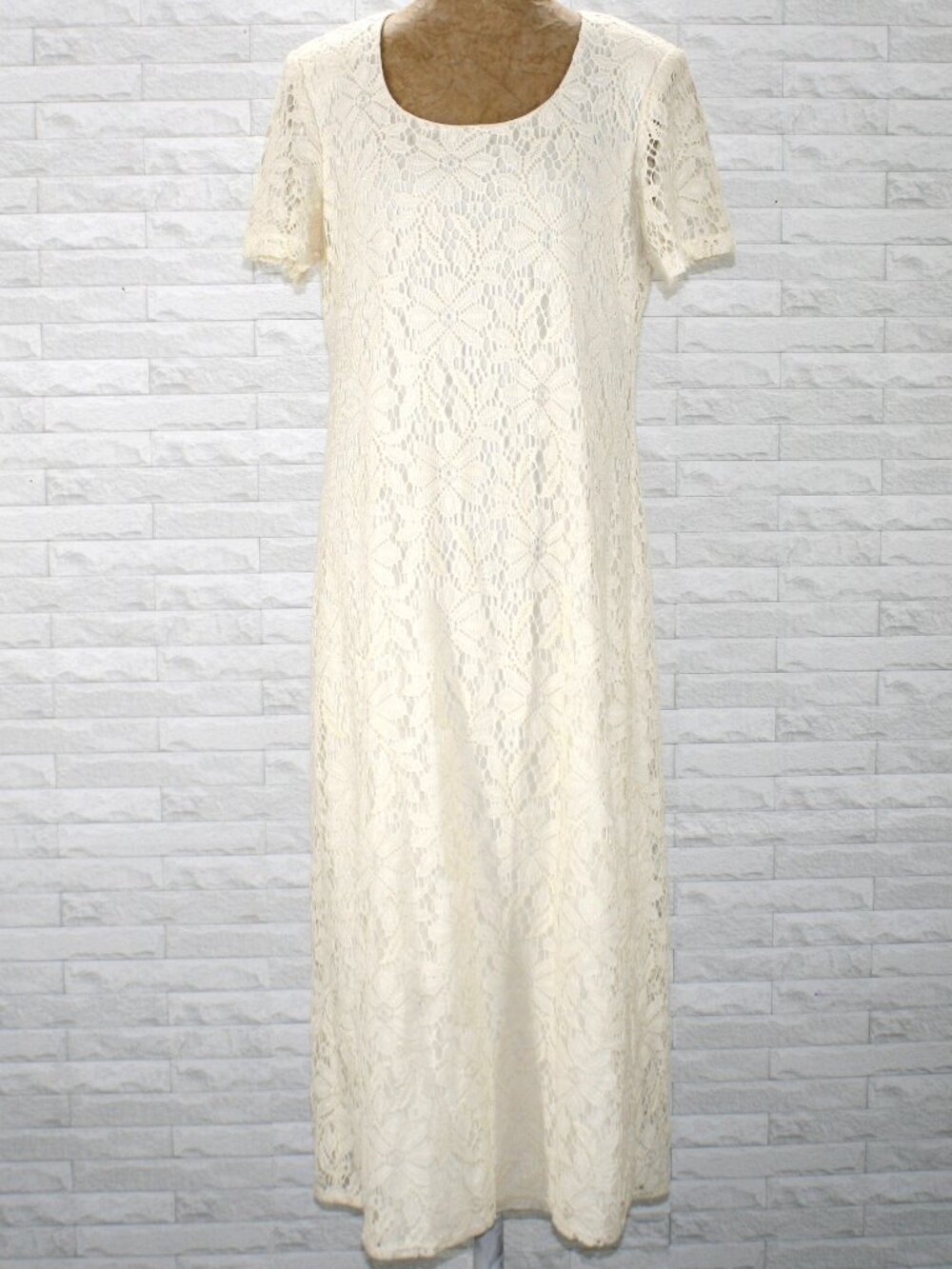 SL FASHIONS Dress Midaxi Short Sleeve Bridal Cocktail Party Cream Plus Size 16